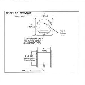 CHG W88-1010 - Heated Pressure relief port - 5 x 5 for 4 wall